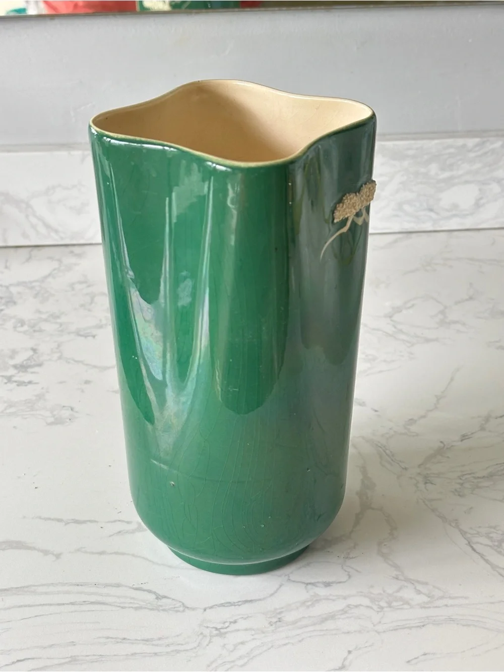 WEIL WARE CALIFORNIA POTTERY MING TREE STUDIO VASE, HAND MARKED 1924